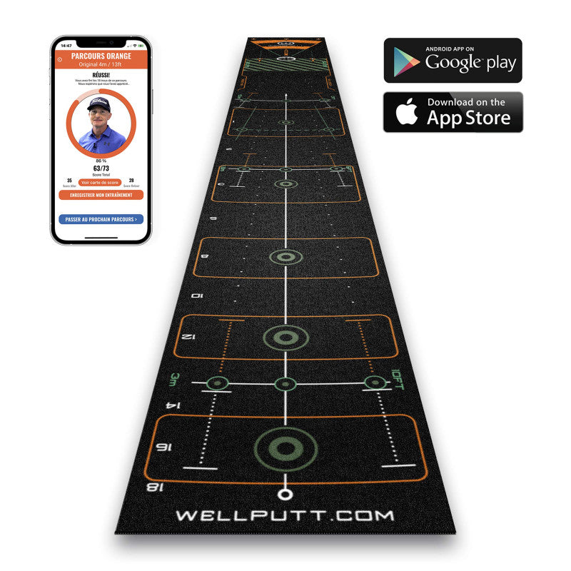 WELLPUTT 4M PUTTING MAT - BLACK